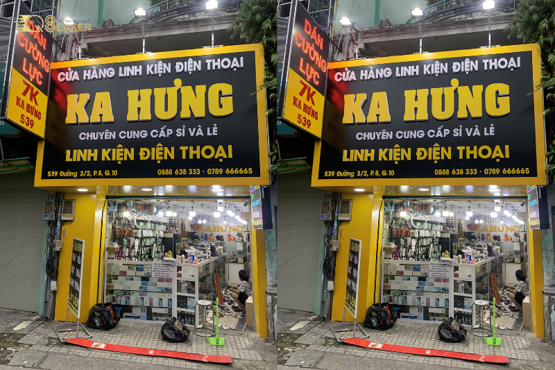 Biển điện thoại đẹp, màu sắc rõ ràng, dễ nhìn ban ngày lẫn ban đêm