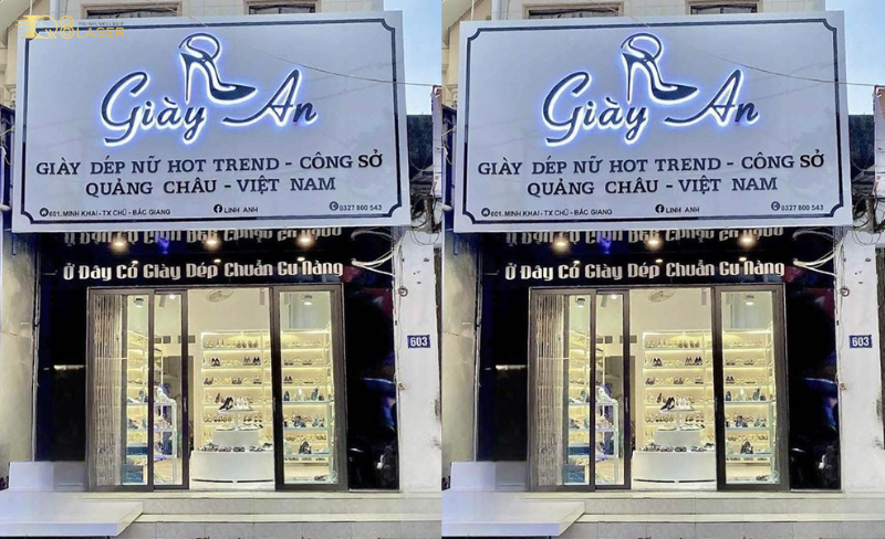 Biển vẫy giày dép hút khách từ xa