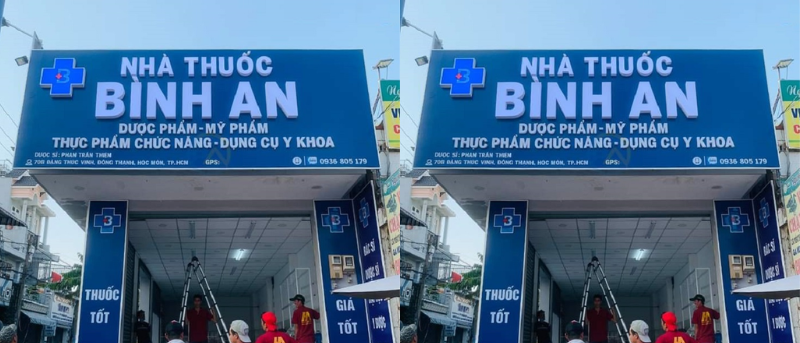 Biển vẫy quầy thuốc nhỏ gọn, thu hút khách từ xa