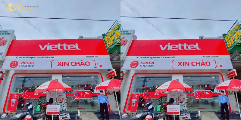 Biển Viettel phù hợp cửa hàng viễn thông.