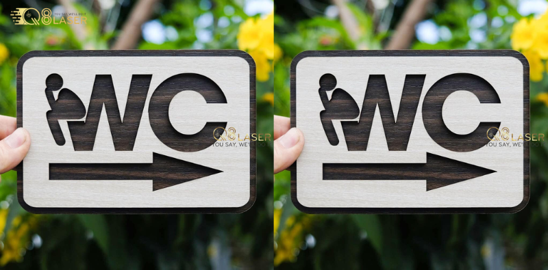Biển WC nam nữ thiết kế hiện đại, kết hợp biểu tượng nhà vệ sinh rõ ràng, dễ nhận biết.