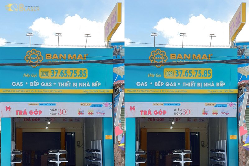 Mẫu bảng hiệu gas đơn giản, phù hợp bảng hiệu cửa hàng gas truyền thống.