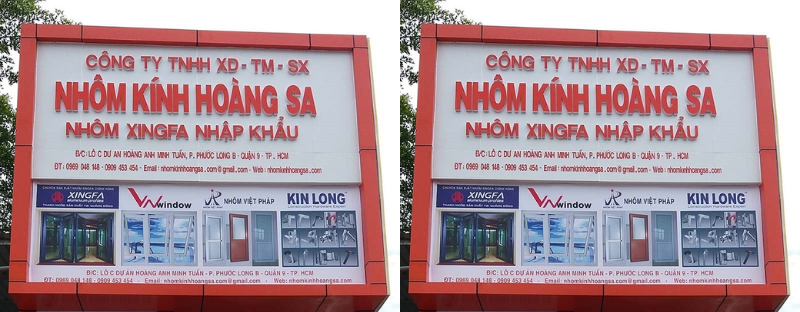 Mẫu bảng hiệu nhôm kính hiện đại