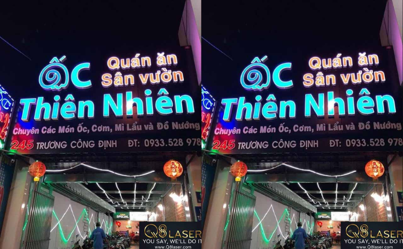 Mẫu bảng hiệu ốc đơn giản nhưng vẫn tạo điểm nhấn cho mặt tiền.