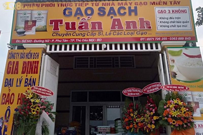 Mẫu biển bán gạo nổi bật, dễ thu hút khách