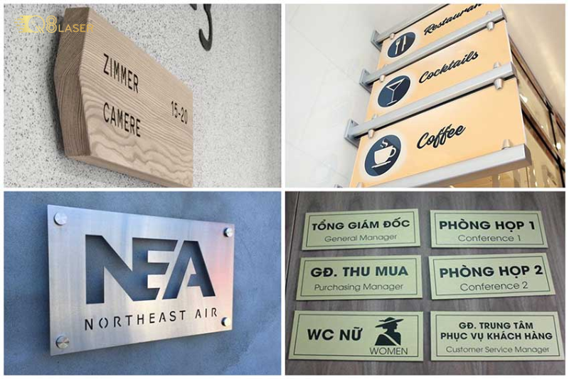 Mẫu biển chỉ dẫn đẹp, ứng dụng linh hoạt cho nhiều công trình