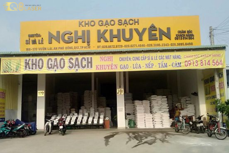 Mẫu biển quảng cáo bán gạo đơn giản mà hiệu quả