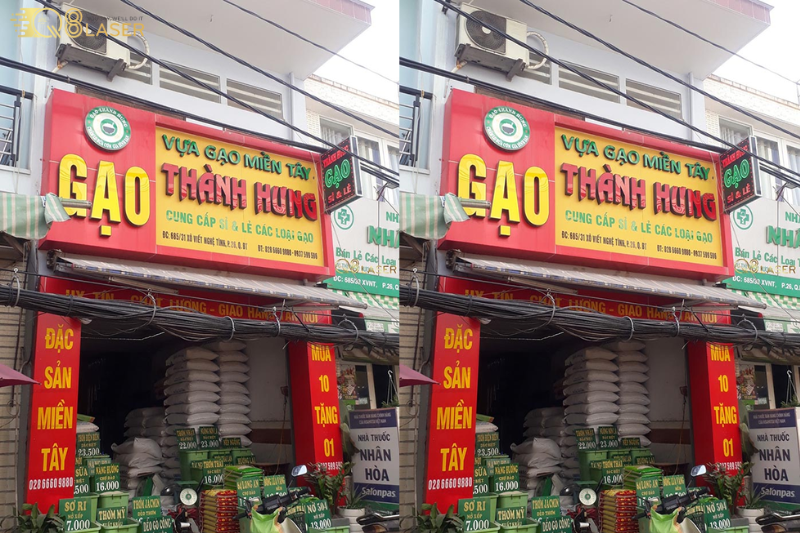 Mẫu biển quảng cáo bán gạo rõ ràng, dễ nhận diện