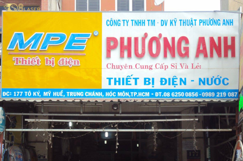 Mẫu biển quảng cáo cửa hàng điện nước đẹp