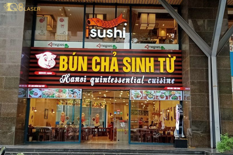 Mẫu biển quảng cáo nhà hàng ăn uống thiết kế hiện đại, dễ thi công