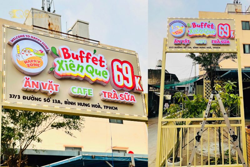 Thiết kế bảng hiệu quán ăn vặt đẹp