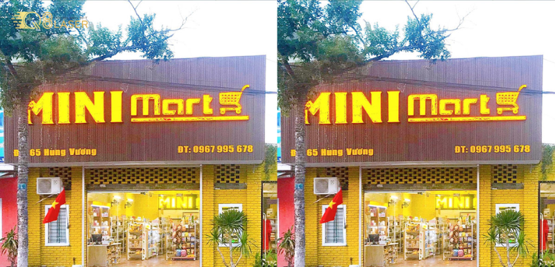 Thiết kế bảng hiệu tạp hóa đơn giản, đẹp