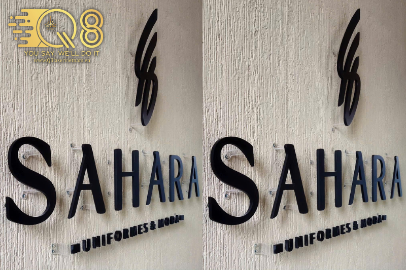 Bảng hiệu chữ inox đen nổi bật và tinh tế