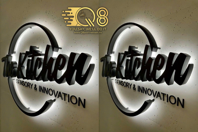 Chữ inox đen bóng 3D sang trọng cho mặt tiền shop