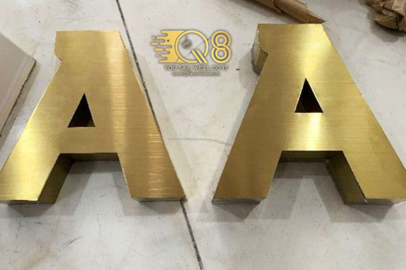 Chữ inox đồng xước tinh tế