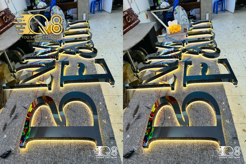 Chữ inox trắng xước đẹp hiện đại 