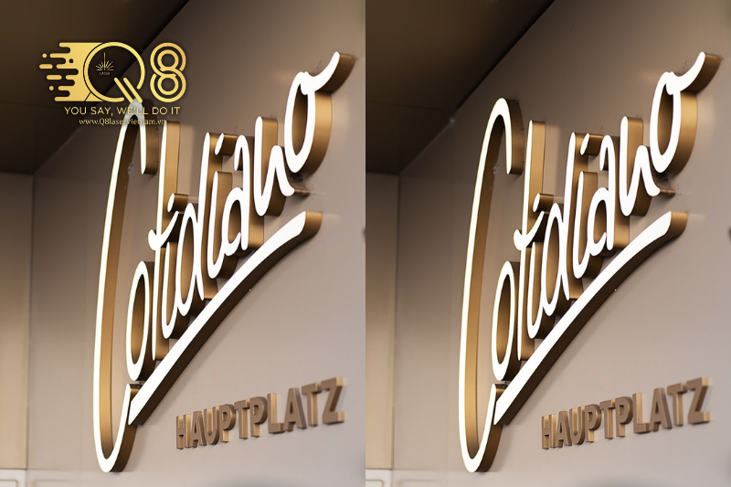 Chữ inox trắng xước gắn bảng hiệu