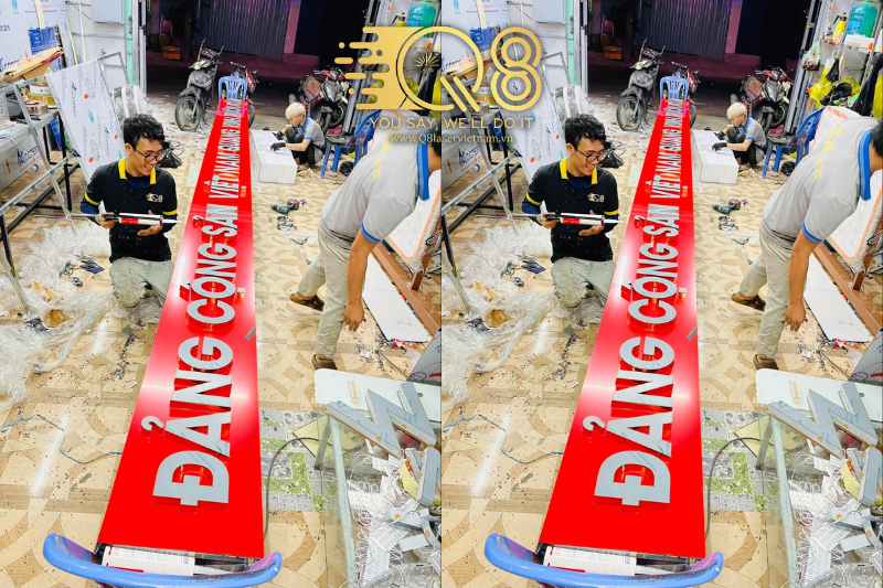 Chữ inox vàng gương nổi bật cho bảng hiệu cửa hàng