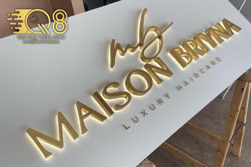 Chữ inox vàng gương sáng chân inox 304 bền đẹp