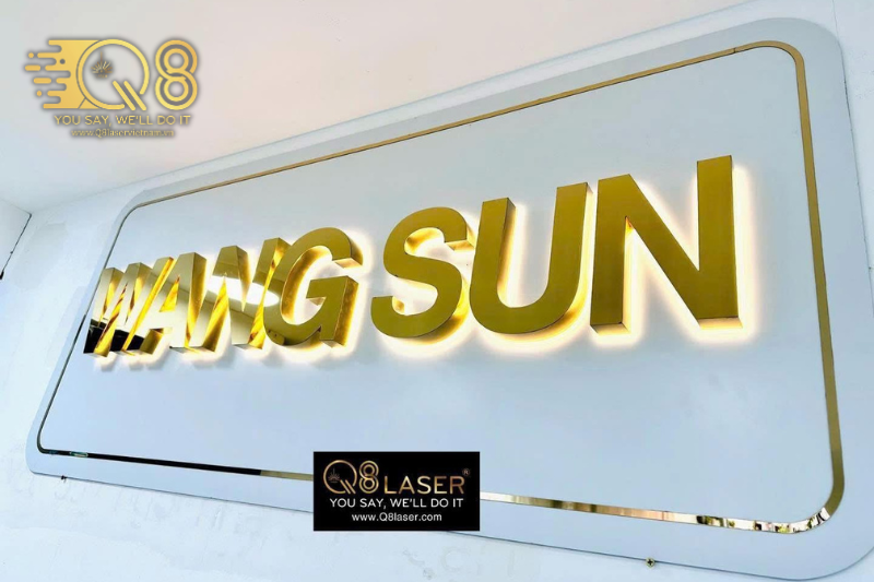 Chữ inox vàng hồng xước đẹp