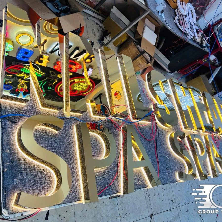 Chữ inox vàng xước