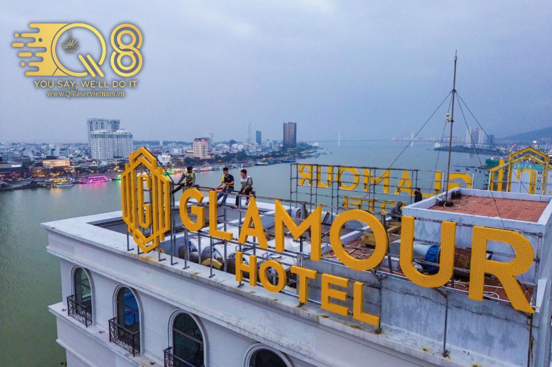 Chữ inox vàng xước không LED