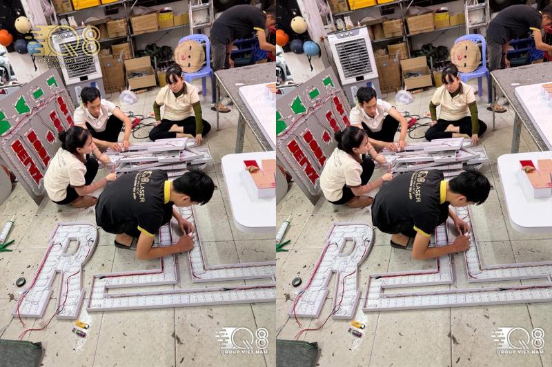 Công đoạn hàn chữ inox bằng máy hàn laser công nghệ mới