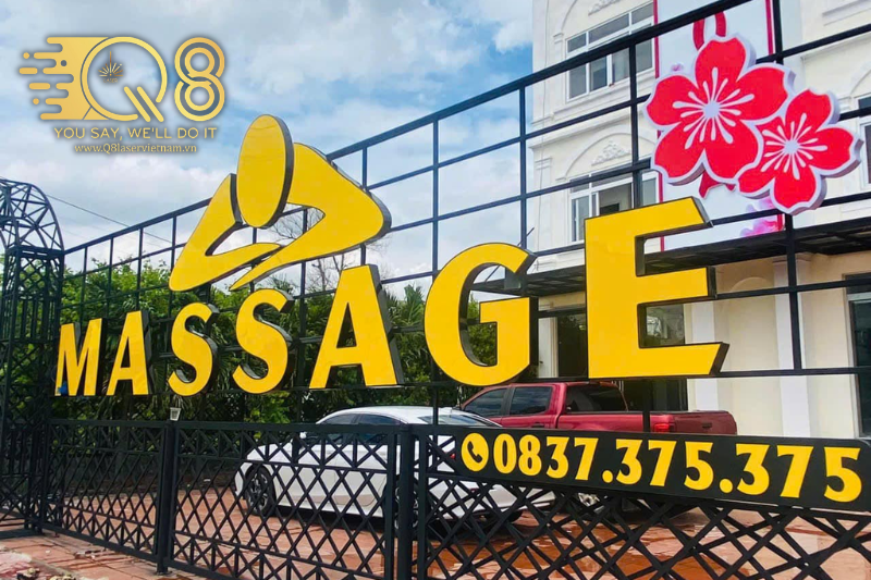 Gia công chữ inox vàng xước không LED đẹp