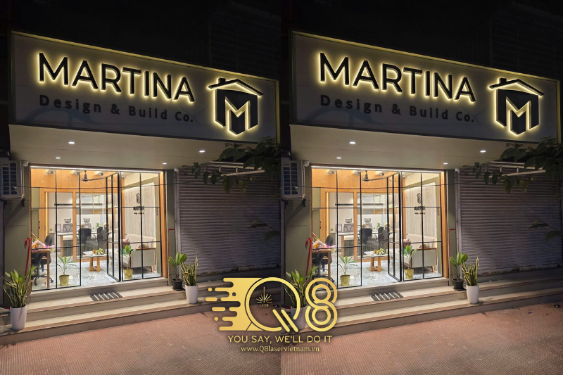 Mẫu chữ inox đen bóng đẹp cho bảng hiệu showroom