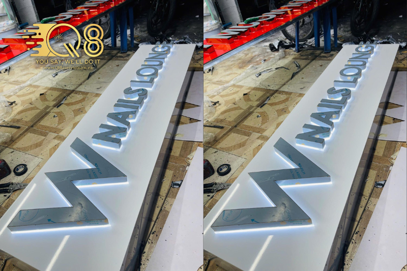 Mẫu chữ inox trắng gương đẹp