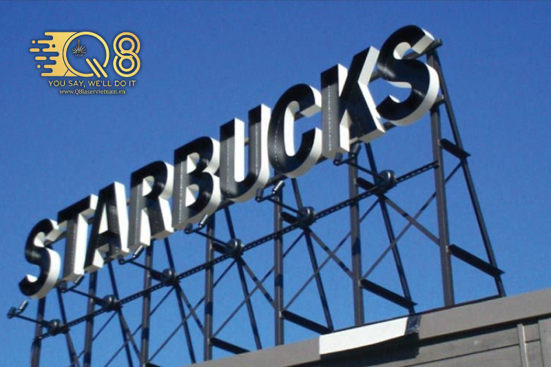 Mẫu chữ inox trắng gương led