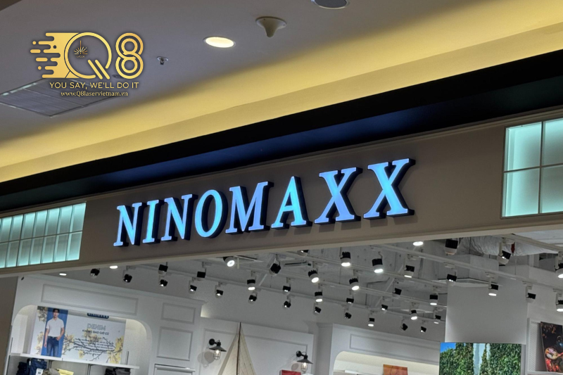 Mẫu chữ inox trắng gương nổi