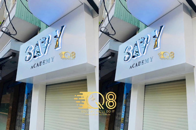 Mẫu chữ inox trắng gương spa