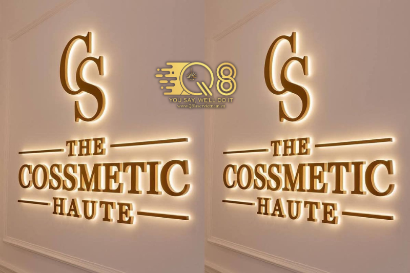 Mẫu chữ inox vàng hồng