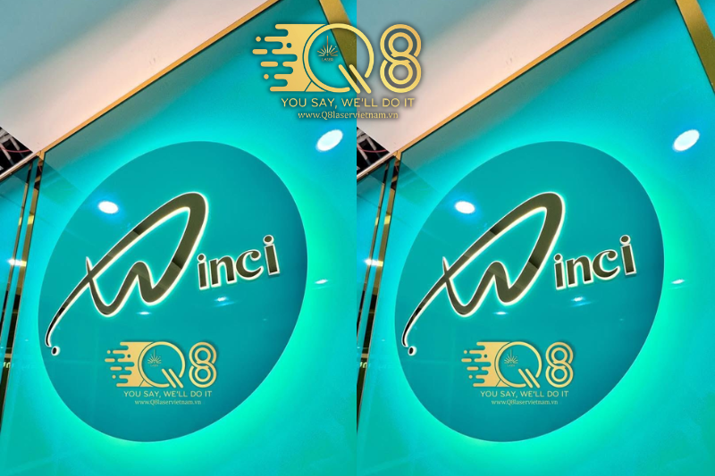 Mẫu chữ inox vàng xước không LED cao cấp