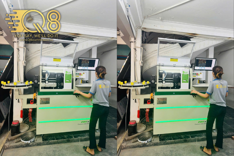 Thi công chữ inox tại xưởng với máy móc CNC chính xác cao