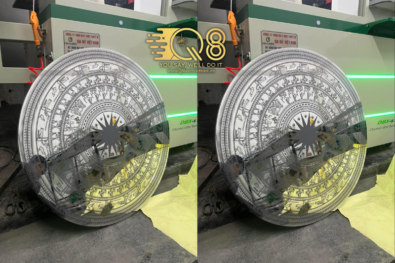 Thi công chữ inox trắng xước 