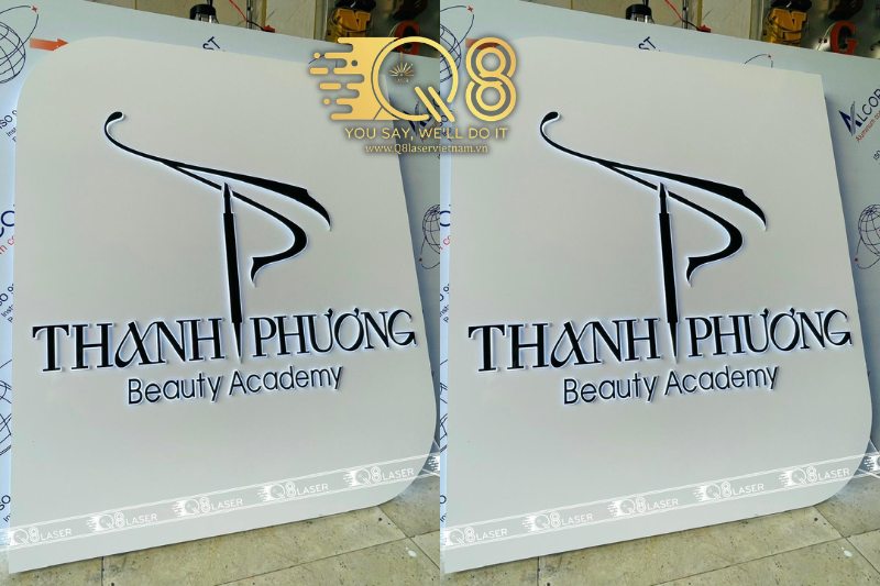 Thi công chữ inox vàng hồng sang trọng cho thẩm mỹ viện